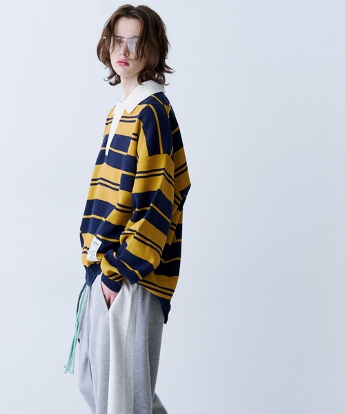 SeeSew ポロシャツ 「UNISEX」BORDER KNIT POLO/ボーダーニット