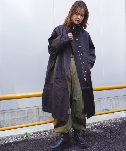 クリーム色 モッズコート コーデュロイ襟 ワイドソフトモッズコート | ファッション通販サイト NUGU