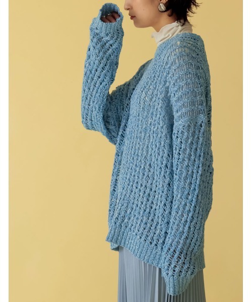 Re:EDIT（リエディ） ニット セーター カラーミックスレーシーメッシュ