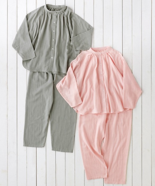 ルームウェア・パジャマ Haru Wガーゼ前開きパジャマ - ベルーナ【公式】