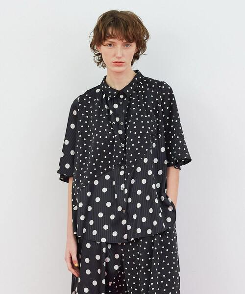 FRAPBOIS ドットサテン ブラウス FRAPBOIS（フラボア） ブラウス シャツ ドットサテン ブラウス
