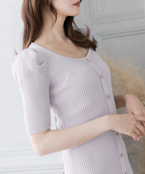 ワンピース32 デニムライクスキッパーフレアワンピース-short & regular