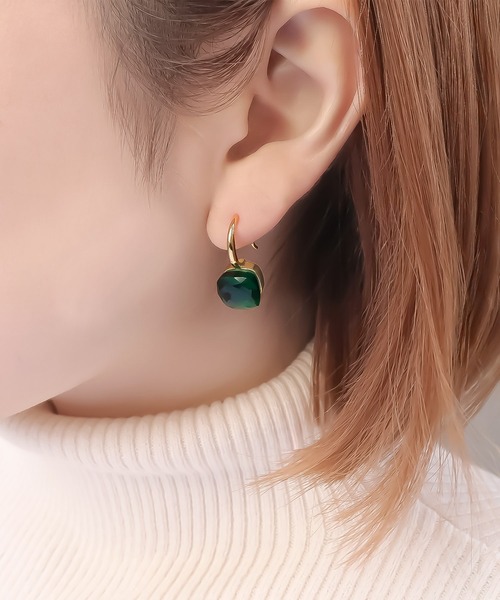 サンセット イブニング クォーツ ピアス ハワイ BellaAnela blackdia ocean ピアス クォーツピアス レディース : ZOZOTOWN
