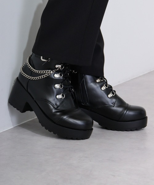 LOVEHUNTER（ラブハンター） ブーツ レースアップ チェーンベルト