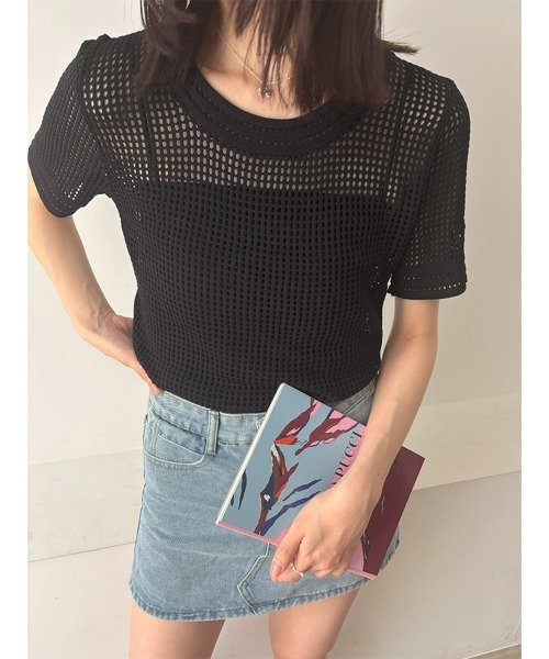 tシャツ 「WEB限定」セーターマシーン 半袖ニットTシャツ レディース 組曲 tシャツ 「WEB限定」セーターマシーン 半袖ニットTシャツ