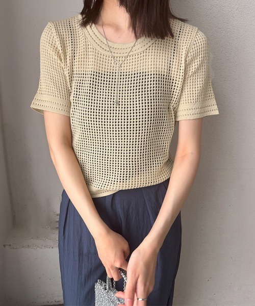 miniministore tシャツ メッシュサマーニット レディース半袖