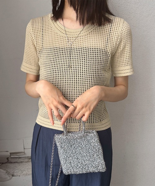 miniministore tシャツ メッシュサマーニット レディース半袖