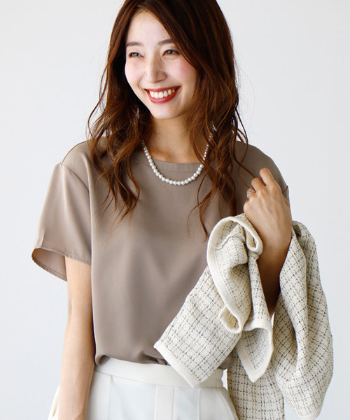 ブラウス シャツ オフィスで着られるきちんとTシャツ レディース Ehre style ブラウス シャツ オフィスで着られるきちんとTシャツ
