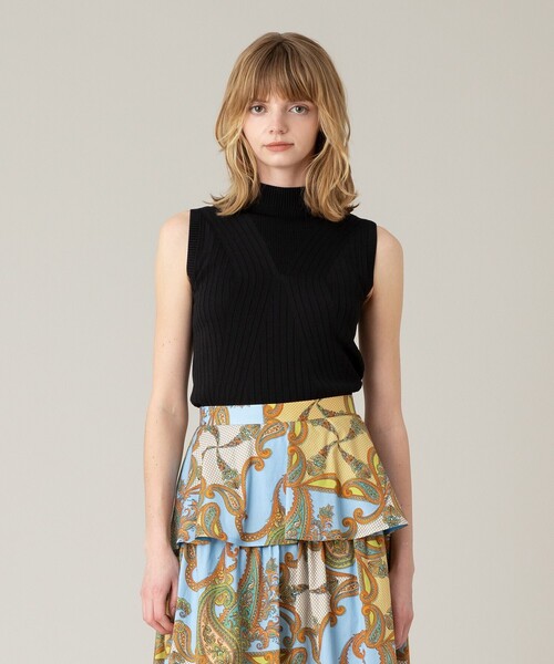 ニット セーター 「LOULOU WILLOUGHBY」リブキリカエモックネックプルオーバー レディース LOULOU WILLOUGHBY ニット セーター 「LOULOU WILLOUGHBY」リブ