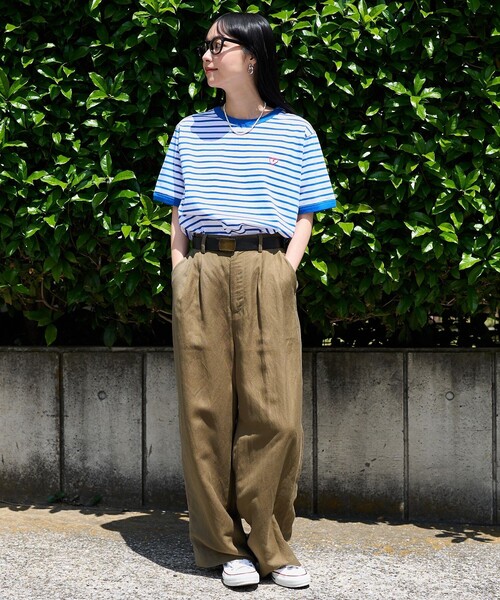 FREAK'S STORE tシャツ ワンポイントハート刺繍 ボーダー