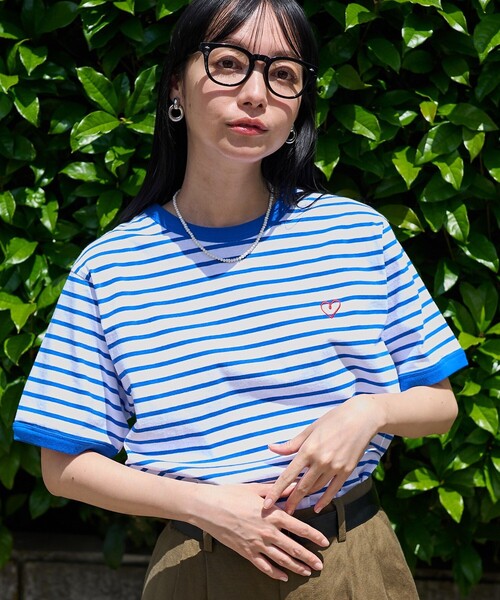 タグ付き未使用^_^BY★シャーリングボーダーTシャツ シャーリング ボーダー Tシャツ