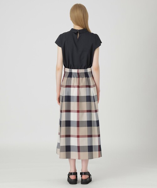 スカート クレストブリッジチェックライトクロッシングツイルフレア  