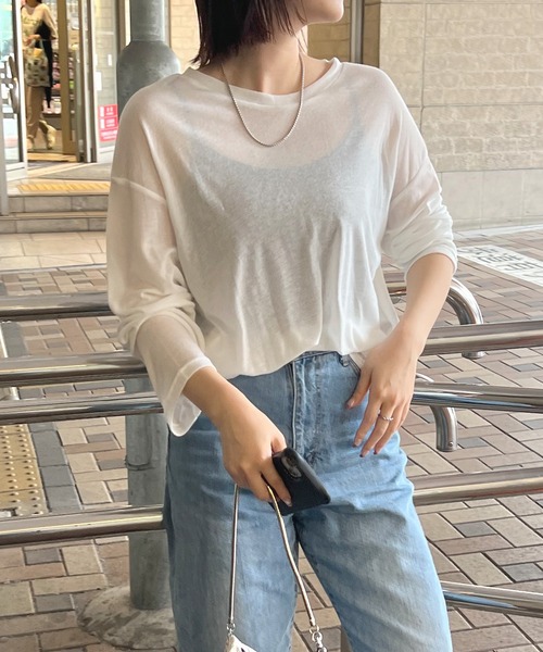 tシャツ 「新色追加」スラブ調シアートップス レディース : ZOZOTOWN