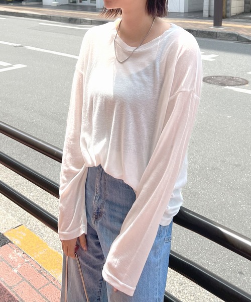 tシャツ 「新色追加」スラブ調シアートップス レディース : ZOZOTOWN