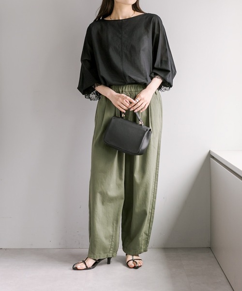 pual ce cin シャツ ブラウス フレアレース袖ブラウス