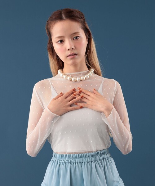 CAROLINA GLASER（カロリナ グレイサー） tシャツ ドットチュール 