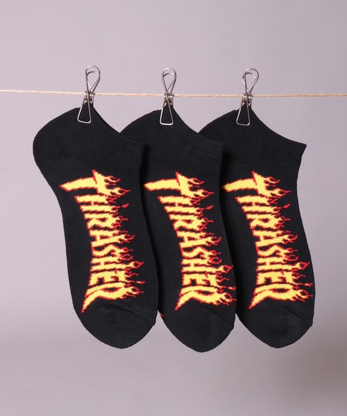 THRASHER（スラッシャー） 靴下 (LF)「THRASHER」「3足セット」ロゴ