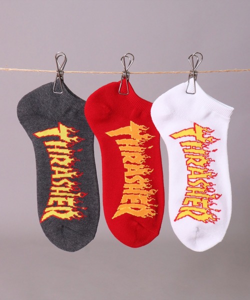 THRASHER（スラッシャー） 靴下 (LF)「THRASHER」「3足セット」ロゴ