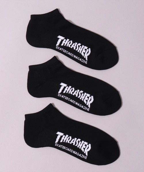 THRASHER（スラッシャー） 靴下 (LF)「THRASHER」「3足セット」ロゴ