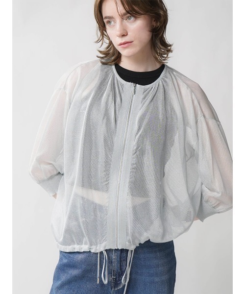 カーディガン SHEER KNIT CARDIGAN レディース