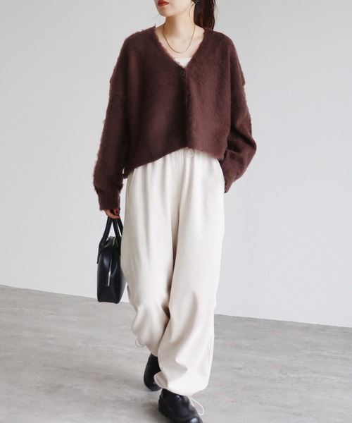 reca（レカ） カーディガン ラクーン風ニットカーディガン レディース