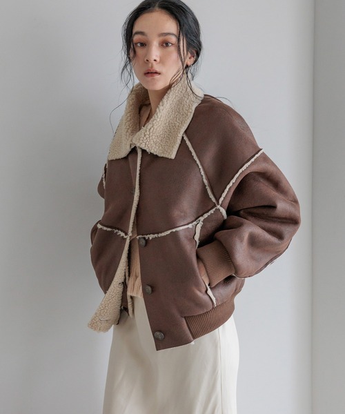 今季完売品/ローリーズファーム/ノーカラームートンコート/zara/mystic LOWRYS FARM - まもなく終了 ローリーズファーム ムートンノーカラー