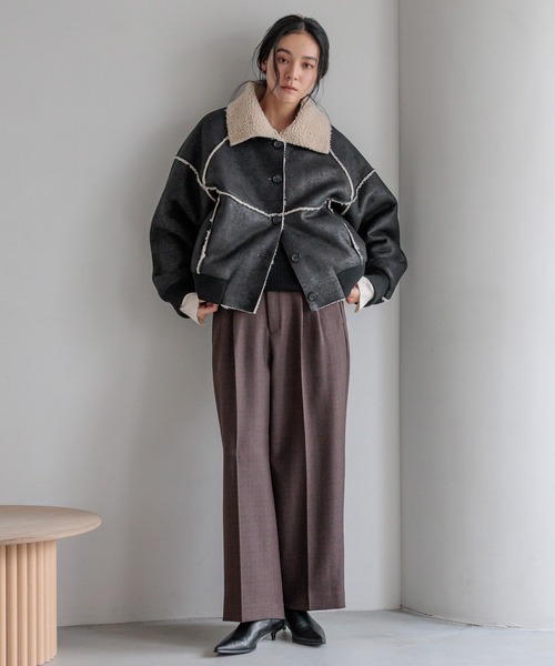 6ROKUムートンボアブルゾン 極限までリアルを追求。極上のぬくもりで水洗い可能【エコムートン】MA