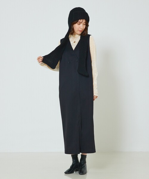 アバハウス マヴィ（abahouse mavie）/【大人のいちまんワンピ】ウォームジャージージレ風ジャンスカ abahouse mavie（アバハウスマヴィ） ワンピース 「大人のいちまん