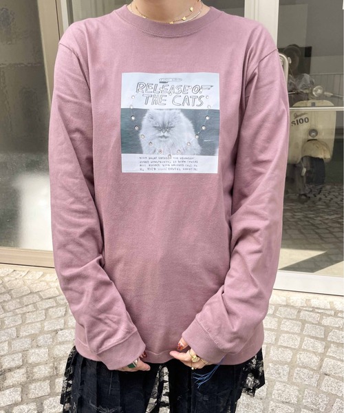 tシャツ HEY! Mrs ROSE(ヘイ！ミセスローズ)HOTFIXロンT レディース