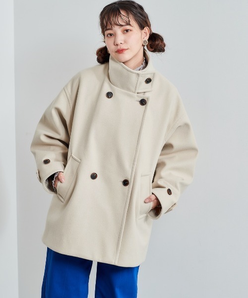 「cepo」 ピーコート M ダークグレー レディース_画像4