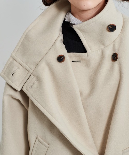 「cepo」 ピーコート M ダークグレー レディース_画像7