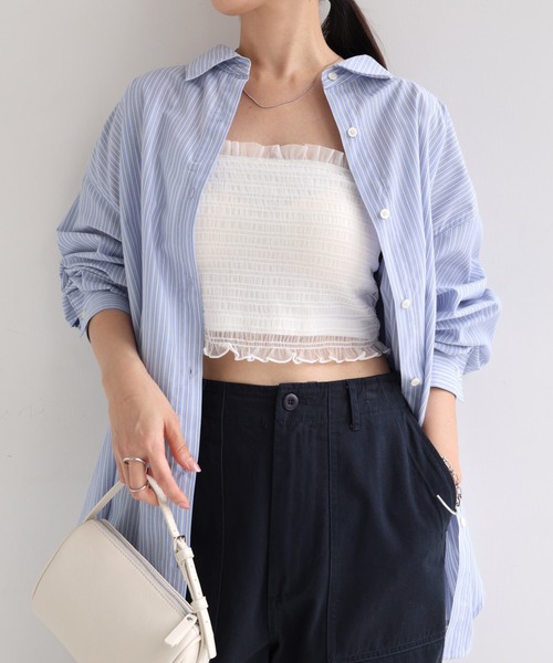 Freesia カップ付き キャミソール カップ付きチュールシャーリング