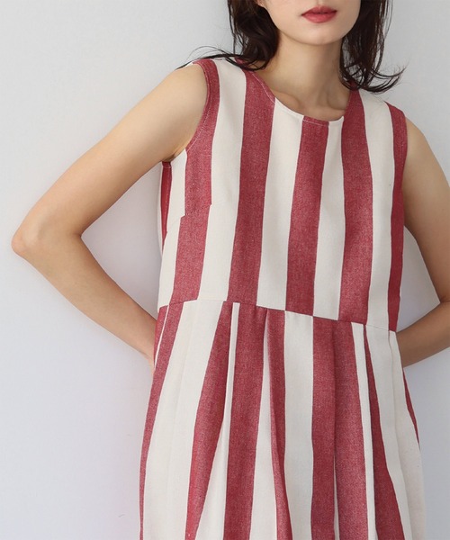 えったストライプ ノースリーブ ロングワンピース GIRL｜ストライプノースリーブロングワンピース | Rakuten