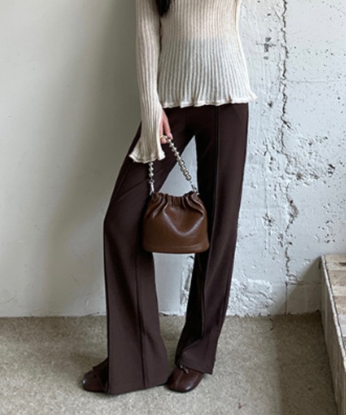 スラックス スリムフィット センターラインスリムスラックス セール】1-tuck スリムフィットスラックス（スラックス）｜ITEMS