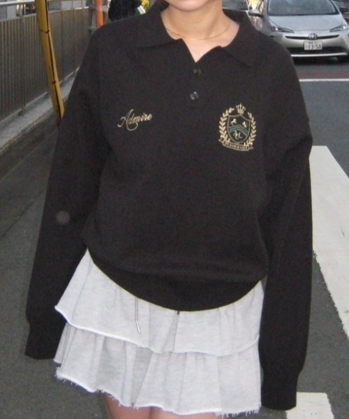 ACLENTニットセーター ACLENT（アクレント） ニット セーター エンブレムロゴステッチニット