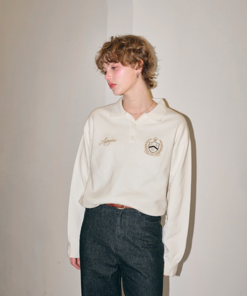 ACLENT（アクレント） ニット セーター エンブレムロゴステッチニット