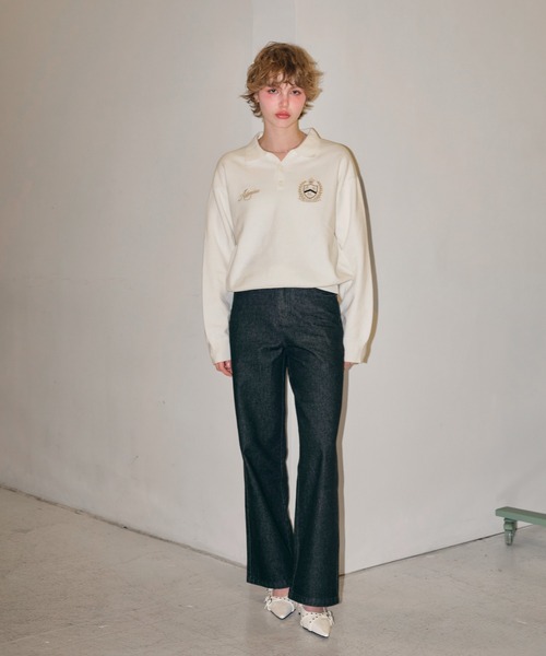 ACLENTニットセーター ACLENT（アクレント） ニット セーター エンブレムロゴステッチニット