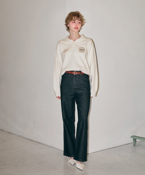 ACLENT（アクレント） ニット セーター エンブレムロゴステッチニット