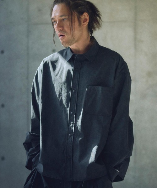 ブラウス シャツ ADAMPATEK/uneven dyeing shirt/ムラ染めプリント長袖シャツ(AP2515002) レディース メンズ ADAM PATEK シャツ ADAMPATEK/uneven dyeing shirt/ムラ染め