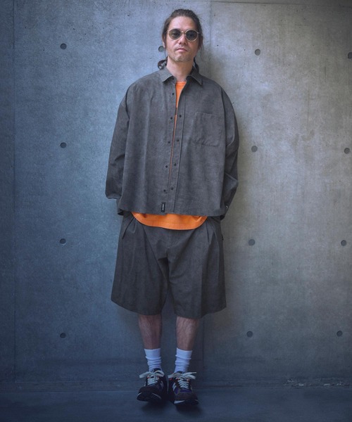 ブラウス シャツ ADAMPATEK/uneven dyeing shirt/ムラ染めプリント長袖シャツ(AP2515002) レディース メンズ ADAM PATEK シャツ ADAMPATEK/uneven dyeing shirt/ムラ染め