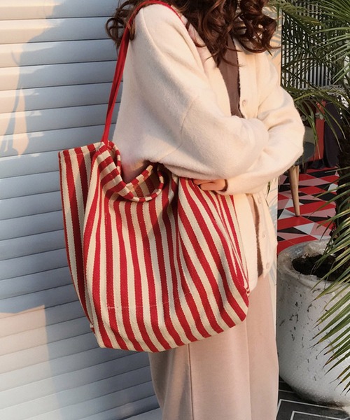 IRADOWL（アイラドール） トートバッグ ストライプ柄布トートバッグ