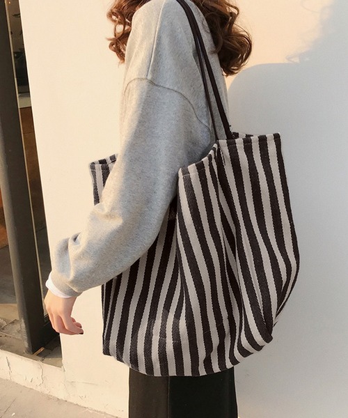 IRADOWL（アイラドール） トートバッグ ストライプ柄布トートバッグ