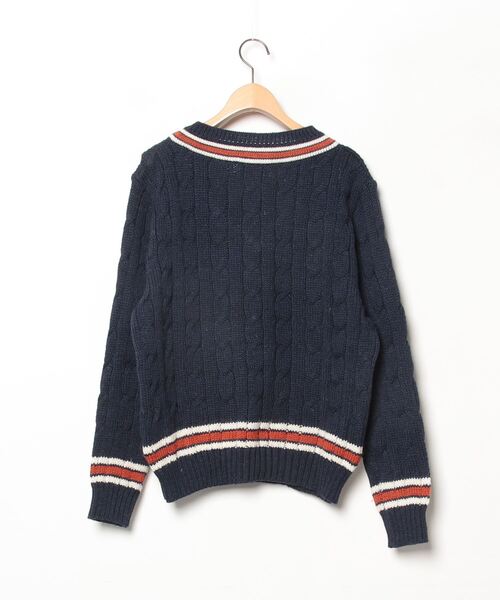 「James Charlotte」 Vネックニット M ネイビー メンズ_画像2