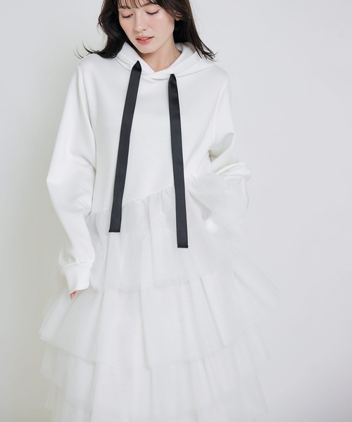 ピッチン　piccin ティアードチュールダンボールワンピース PICCIN PERLA ワンピース ティアードチュールダンボールワンピース