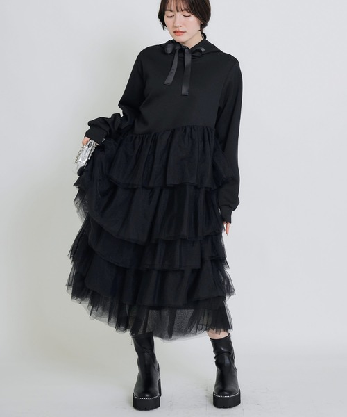 PICCIN PERLA ワンピース ティアードチュールダンボールワンピース