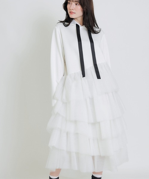 PICCIN PERLA ワンピース ティアードチュールダンボールワンピース