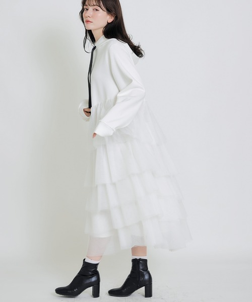 PICCIN PERLA ワンピース ティアードチュールダンボールワンピース