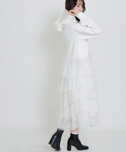 ピッチン　piccin ティアードチュールダンボールワンピース PICCIN PERLA ワンピース ティアードチュールダンボールワンピース