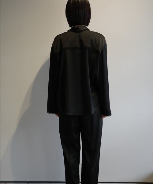 CLANE ブラウス シャツ W FACE FRINGE SHIRTS レディース