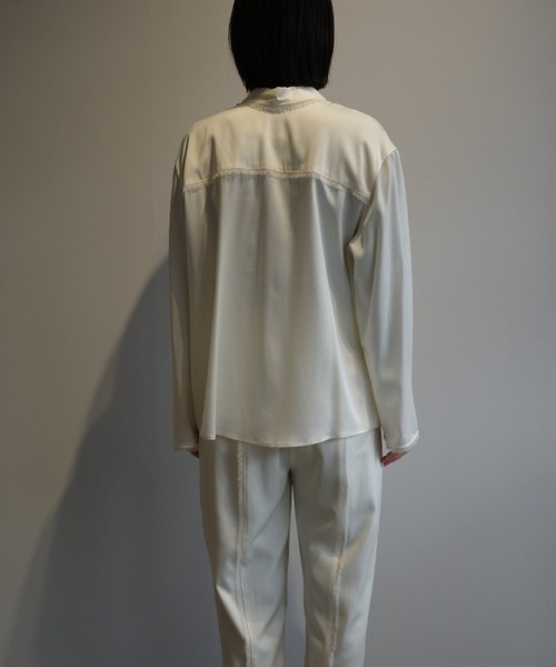 CLANE ブラウス シャツ W FACE FRINGE SHIRTS レディース